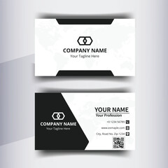 Elegant Black and White Corporate Business Card Template – Minimal Professional Branding Design