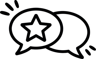Obraz premium Illustration of two speech bubbles, one with a star inside