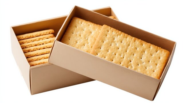 Boxes of crackers with different shapes and textures for snacking and cooking