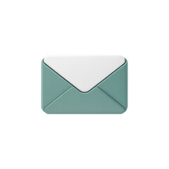 Simple light blue envelope icon with a white flap isolated on transparent background