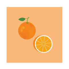 Juicy Orange With Half Cut Vector