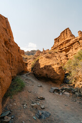  Kok-Moinok canyon in Kyrgyzstan in sunny day