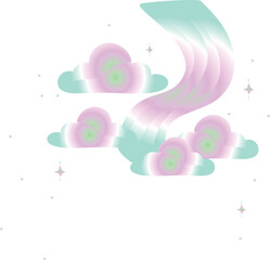 Clouds with Gradient Streamers and Stars