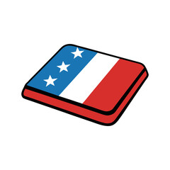 3d vector illustration of american flag as a stacked card icon for patriotism and independence