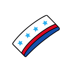 Vector illustration of a patriotic ribbon with stars and stripes scalable for design projects