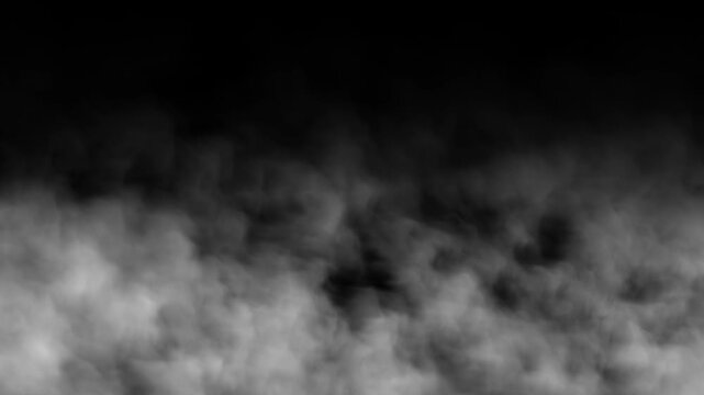 Ground Fog Smoke Rolling Overlay Effect Isolated on Alpha Channel