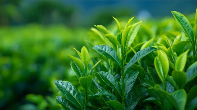 Explore the vibrant textures and colors of tea leaves in a factory setting, enhanced by natural and artificial lighting.