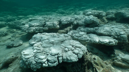 dendritic. White calcareous deposits forming dendritic patterns on a coral reef. ESG reports, sustainability campaigns, designed for sustainability communications and ESG reporting.