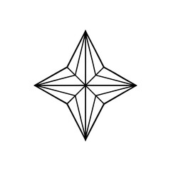 Obraz premium Geometric star shape with pointed edges art silhouette