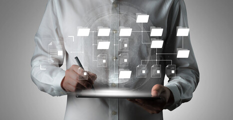 Digital file structure showing folder organization, file hierarchy, and document arrangement. File structure supports management, improves access, and file structure enhances clarity. Vouch