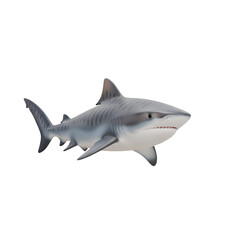 Obraz premium Tiger shark swimming isolated on transparent background