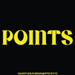 Modern rounded sans serif alphabet display font vector. Points typeface illustration
