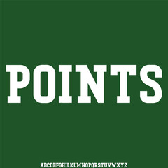 Modern rounded sans serif alphabet display font vector. Points typeface illustration