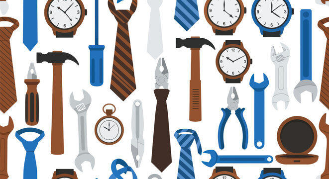 Father's Day tools & ties pattern