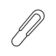Obraz premium A simple black outline of a paperclip art silhouette