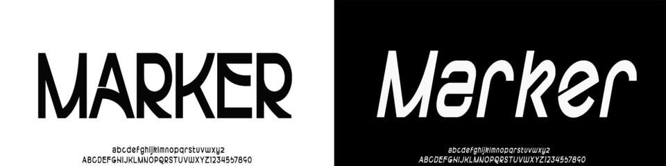 Elegant minimalist alphabet typeface display font vector. Luxury typography style alphabet illustration with numeral and lowercase