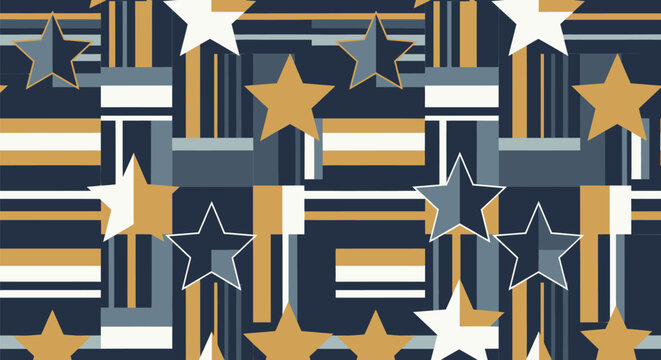 Geometric pattern with stars and bars