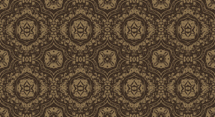 Ornamental, brown, floral-esque patterned background