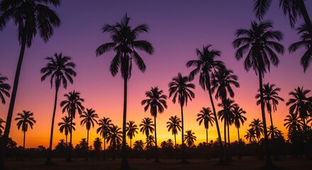 ヤシの木 夕焼け 空 熱帯 夏 風景