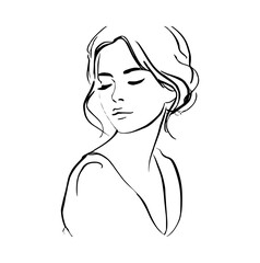 Profile of a girl, silhouette of a woman's face Профиль девушки, силуэт женского лица