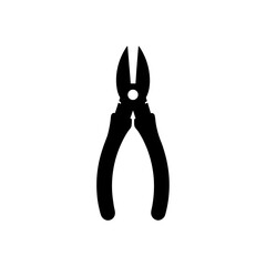 pliers silhouette  black vector icon style  simple