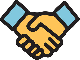 Modern handshake icon representing partnership and agreement