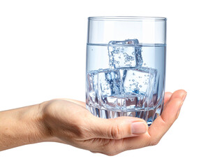 hand holding a glass of water