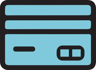 Light blue credit card icon for financial and payment services