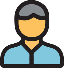Simple person profile user icon in vector art