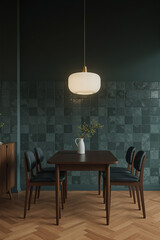 modern living room with table