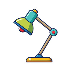 Cartoon Reading Lamp Isolated on White Background Illustration