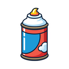 Cartoon Shaving Cream Can Isolated on White Background Illustration