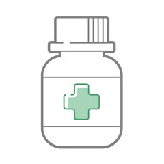 Obraz premium Medicine Bottle Icon - Prescription Pill Container Symbol