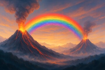 Rainbow Fantasy Art: Vibrant Nature, Abstract & Cosmic Digital Painting Collection