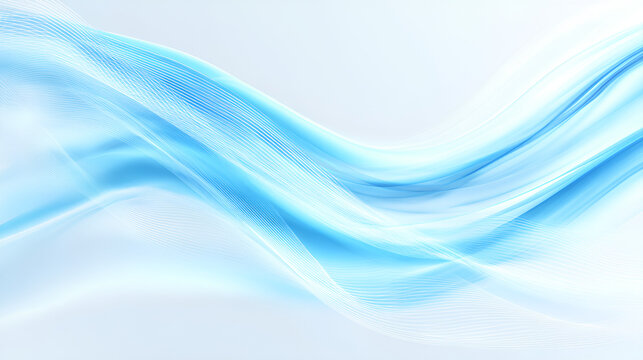 Transparent airflow wind wave with soft blue motion lines for air conditioner or fresh breeze concept Stock Illustration