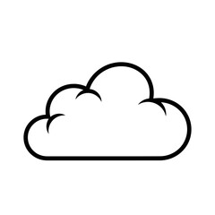 Cloud Icon – Weather, Sky, Data Storage, Minimal Outline Vector Illustration