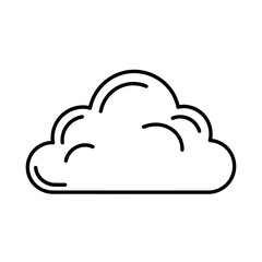 Cloud Icon – Weather, Sky, Data Storage, Minimal Outline Vector Illustration