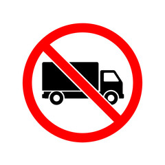 No Trucks Allowed Sign – Traffic Prohibition, Road Safety, Transport Restriction Symbol Vector