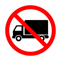 No Trucks Allowed Sign – Traffic Prohibition, Road Safety, Transport Restriction Symbol Vector