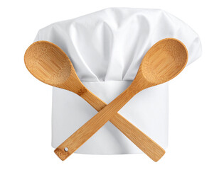 wooden kitchen utensils on white