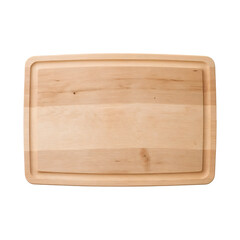 Wooden cutting board isolated on transparent background
