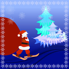 christmas card with santa claus