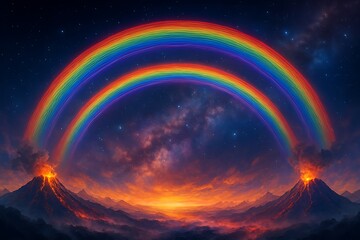 Rainbow Fantasy Art: Vibrant Nature, Abstract & Cosmic Digital Painting Collection