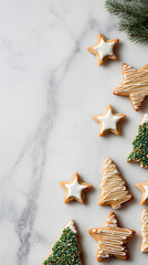 Holiday spirit in a cozy home kitchen festive cookie decorating activity and food photography