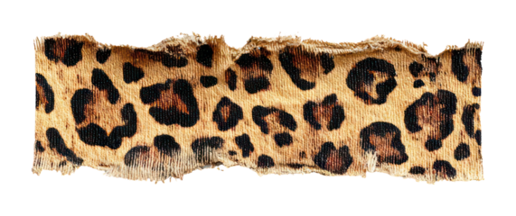 PNG Ripped tape strip isolated leopard design.