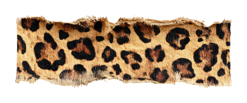 PNG Ripped tape strip isolated leopard design.