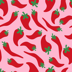 Playful Red Chili Pepper Pattern