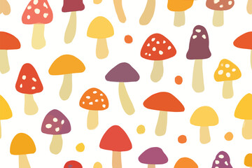seamless background with mushrooms