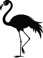 Elegant Flamingo Silhouette Vector – Minimalist Bird Design