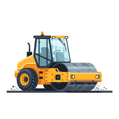 Fototapeta premium Road Roller Compacting Asphalt